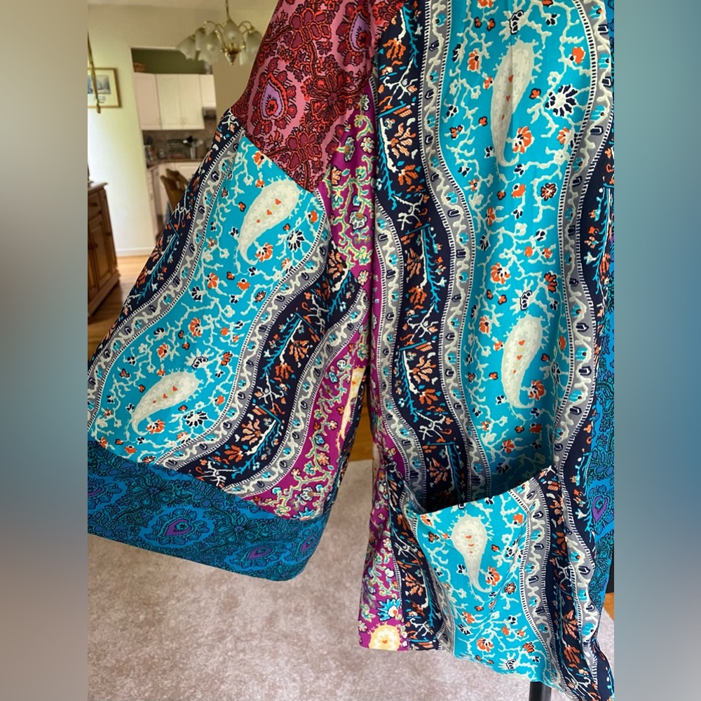 Zara Trf Multicolor Abstract Print Open Kimono - image 4